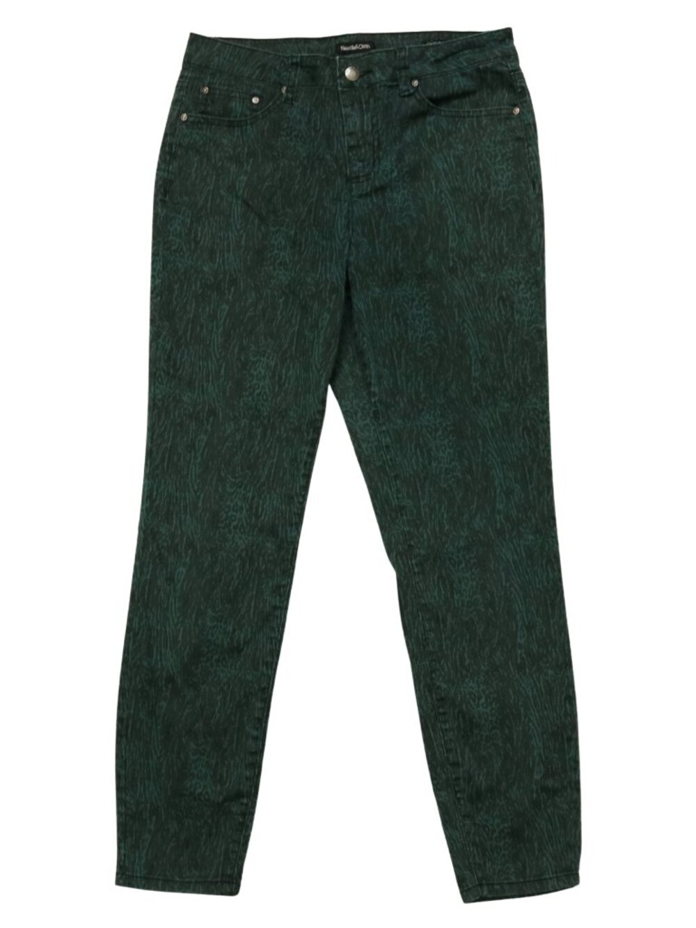 Needle and Cloth Skinny Ankle Stretch Jeans Green Black Animal Print
